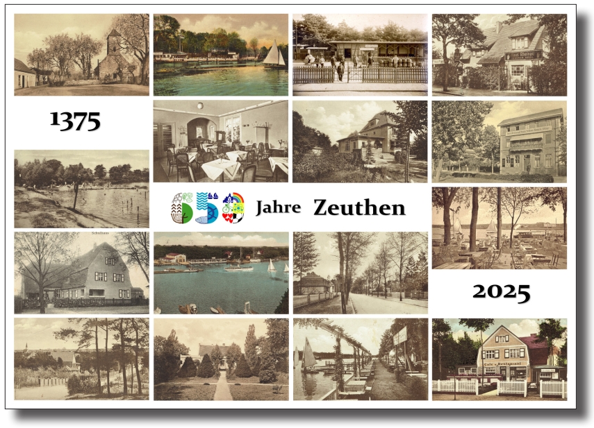 Ansichtskarte '650 Jahre Zeuthen' mit Ansichten von Miersdorf Motiv 1 Image
